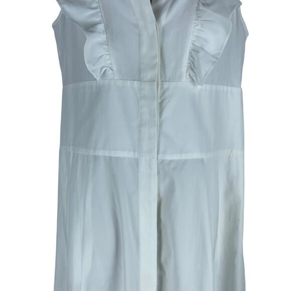 Brochu Walker The Aurora Ruffle Midi Dress Pockets Cotton White Size L - Picture 6 of 12
